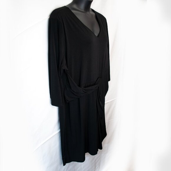 NEW Metaphor Ruched Side Dress Womens 3X Black Plus Work Office Casual FF09X - Picture 2 of 6